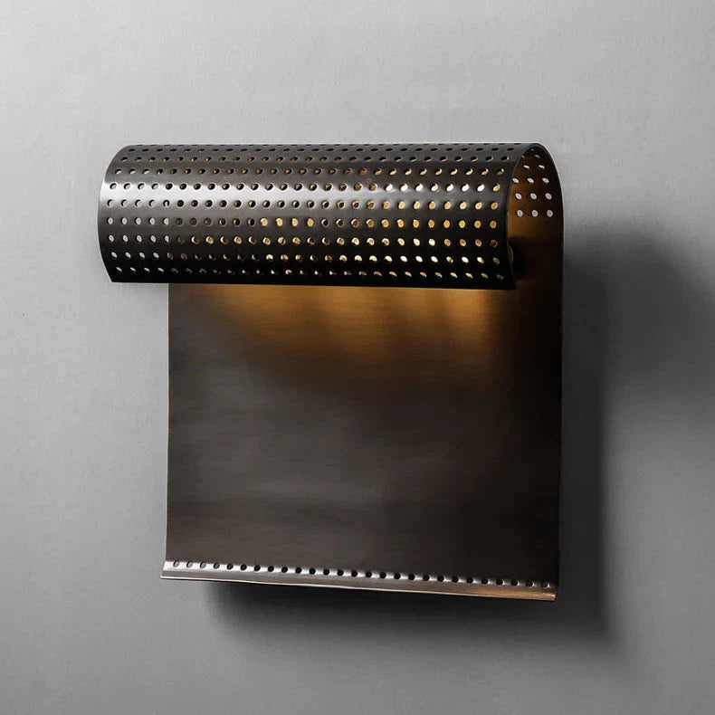 Dayna - Modern Black Brass Curved Downlight Curling Wall Light