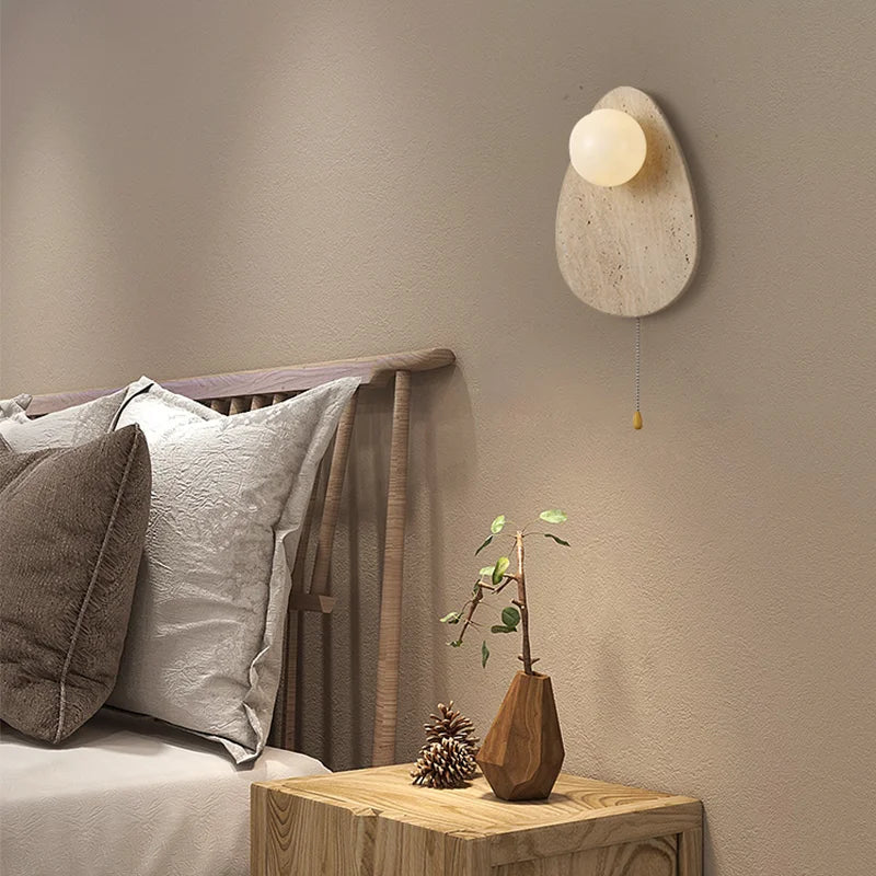 Keenan - Stone Teardrop Body Pull Switch Chain Wall Light