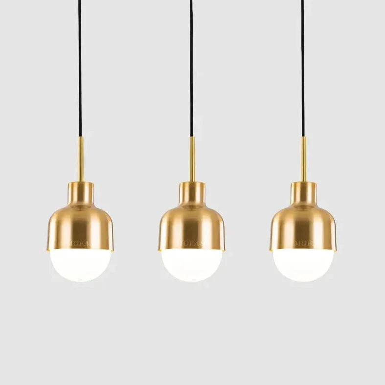 Rosalie - Modern Gold Milk Glass Shade Hanging Round Pendant Ceiling Light