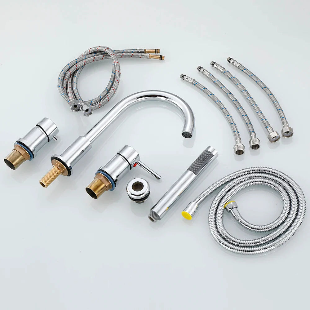 Nolan - Modern 5 Piece Bathtub Tap/Shower Set