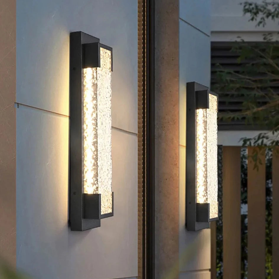 Waldron - Modern Stainless Steel LED Patterned Glass Wall Light