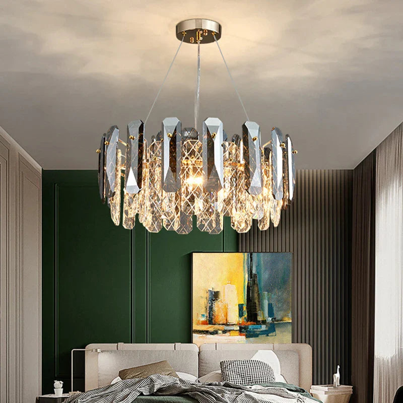 Schmitt - Crystal Hanging Modern Chrome Ceiling Light Chandelier