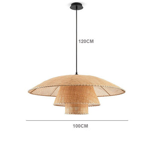 Ildo - Rattan Pendant Tiered Shade Ceiling Light