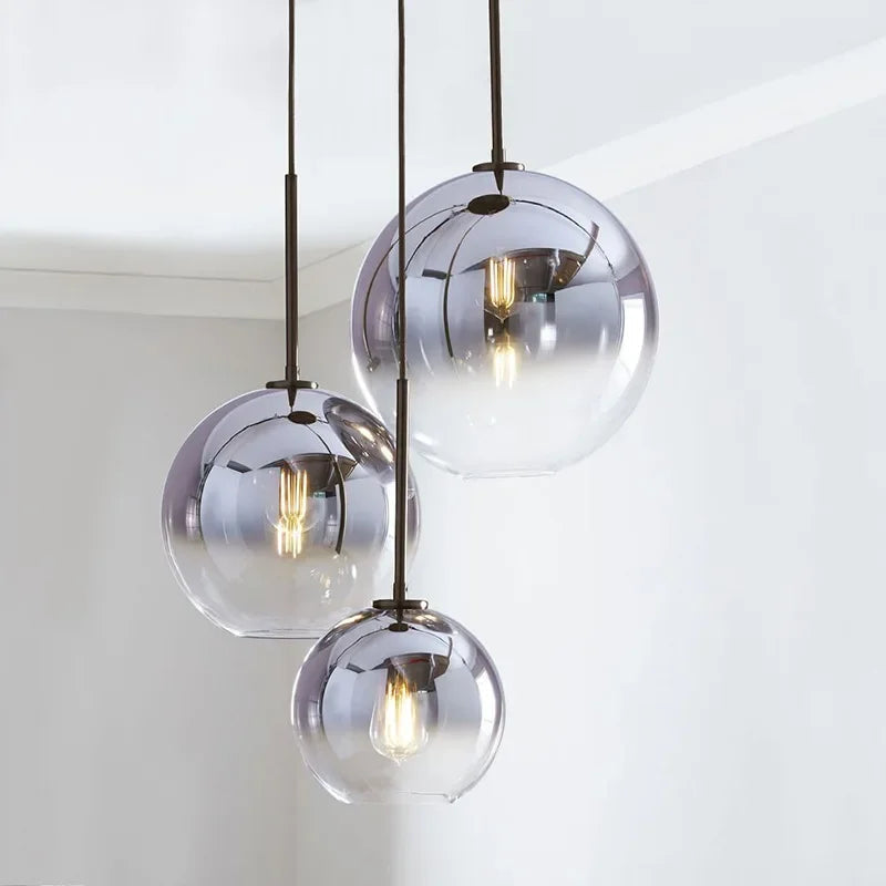 Caylin - Modern Coloured Glass Ball Hanging Pendant Ceiling Light