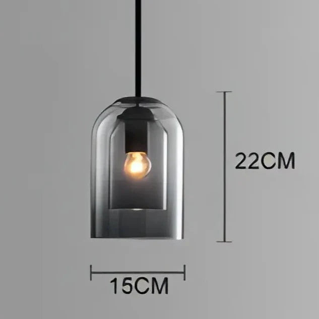 Olivia - Coloured Double Glass Shade Pendant Ceiling Light