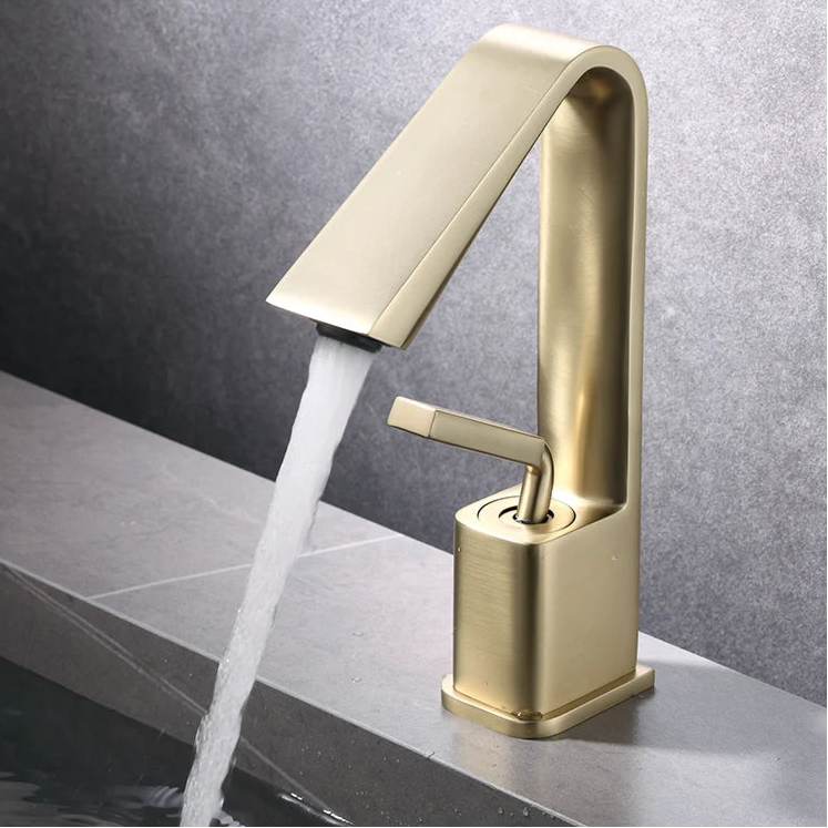 Ken - Modern Angular Spout Single Handle Bathroom Tap