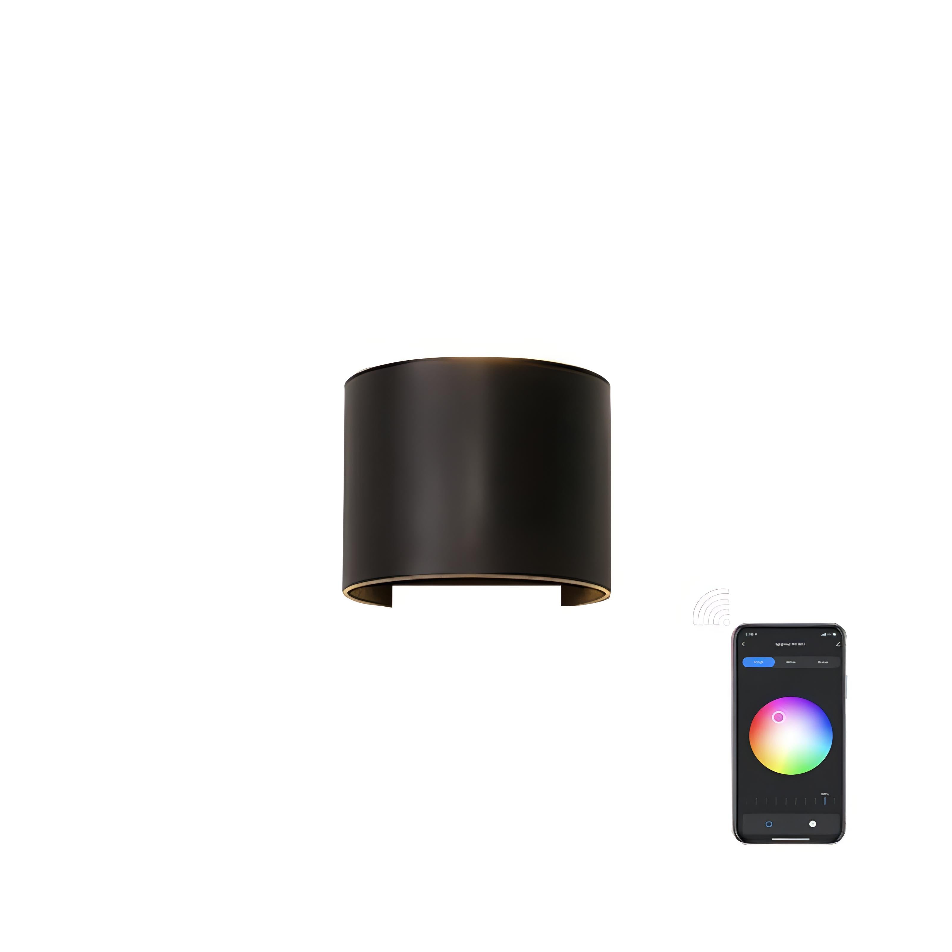 Albus - Semicircle Waterproof Black Outdoor RGB APP Controlled Wall Light