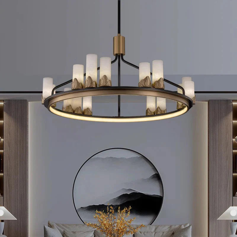 Petra - Modern Round Candle Style Ceiling Chandelier
