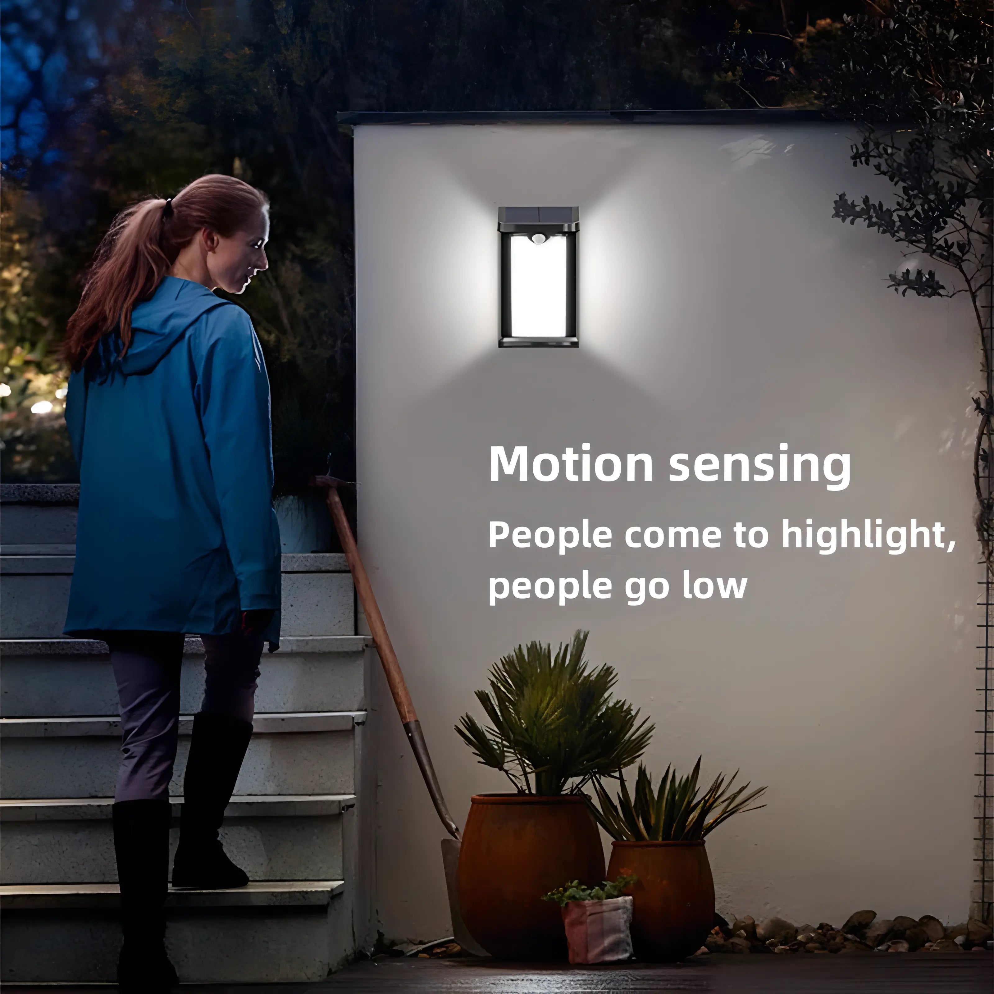 Mcghee - LED Round Outdoor Motion Sensor Wall Light