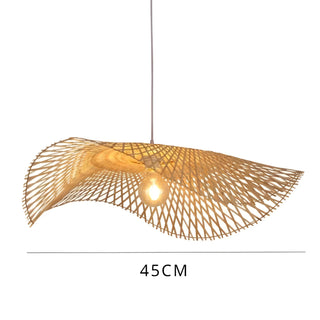 Gamaliel - Natural Abstract Handwoven Bamboo Hanging Pendant Ceiling Light