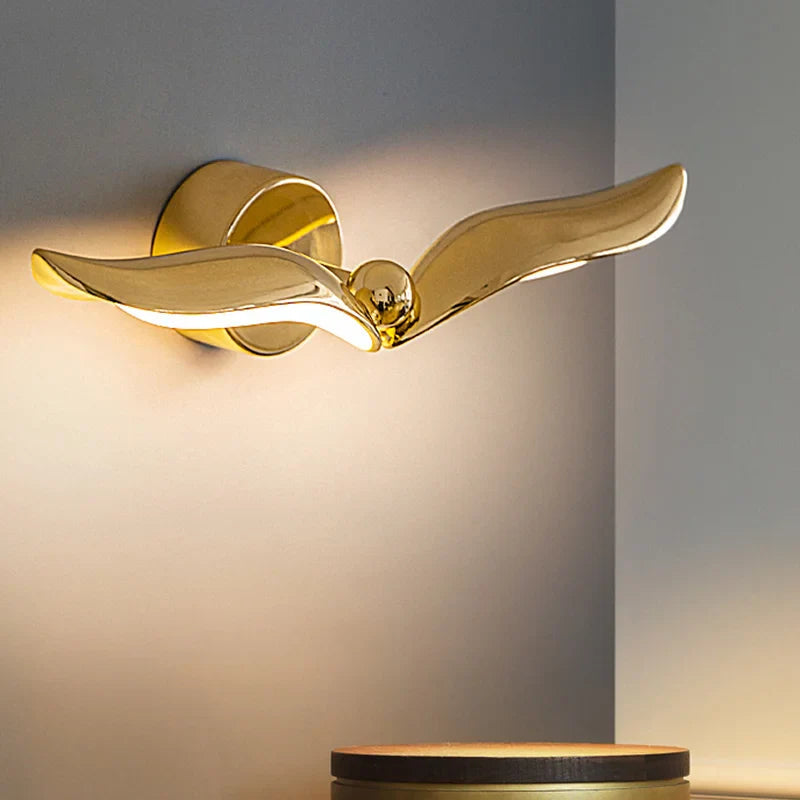 Libero - Abstract Gold LED Bird Wall Light