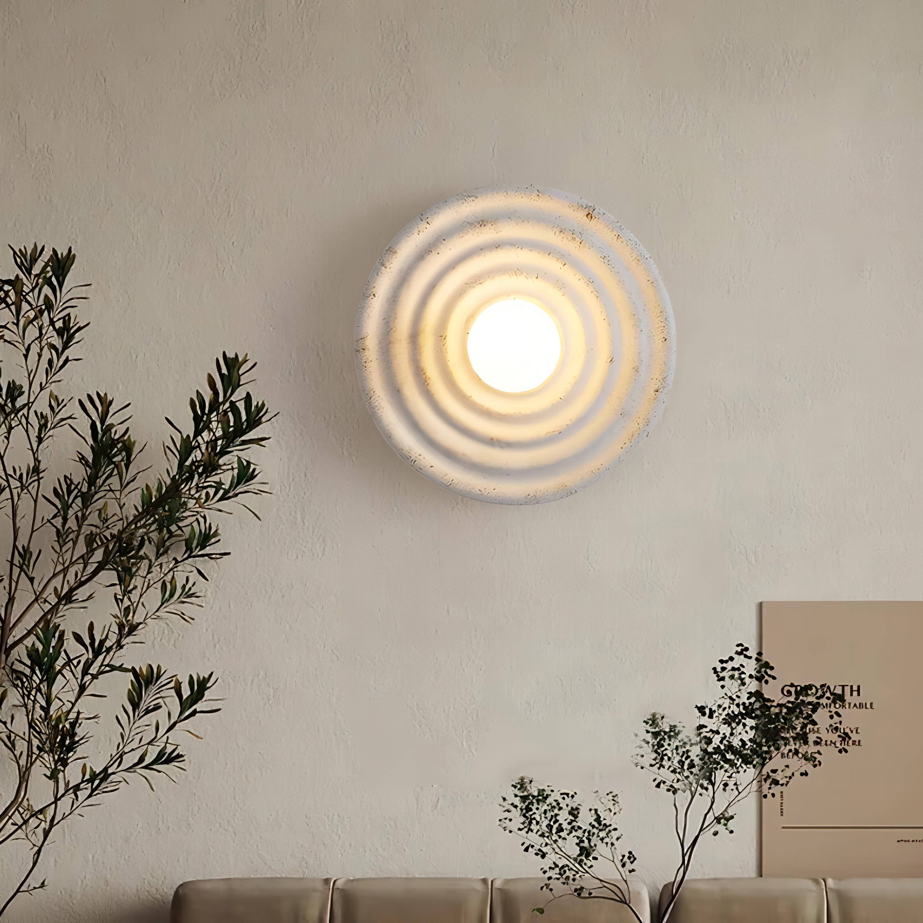 Hamidah - White Wabi-Sabi Round Retro Wall Light