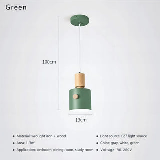 Sally - Nordic Round Wooden Pendant Ceiling Light