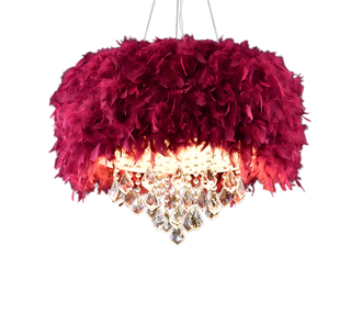 Benedict - Feather Round Hanging Ceiling Chandelier