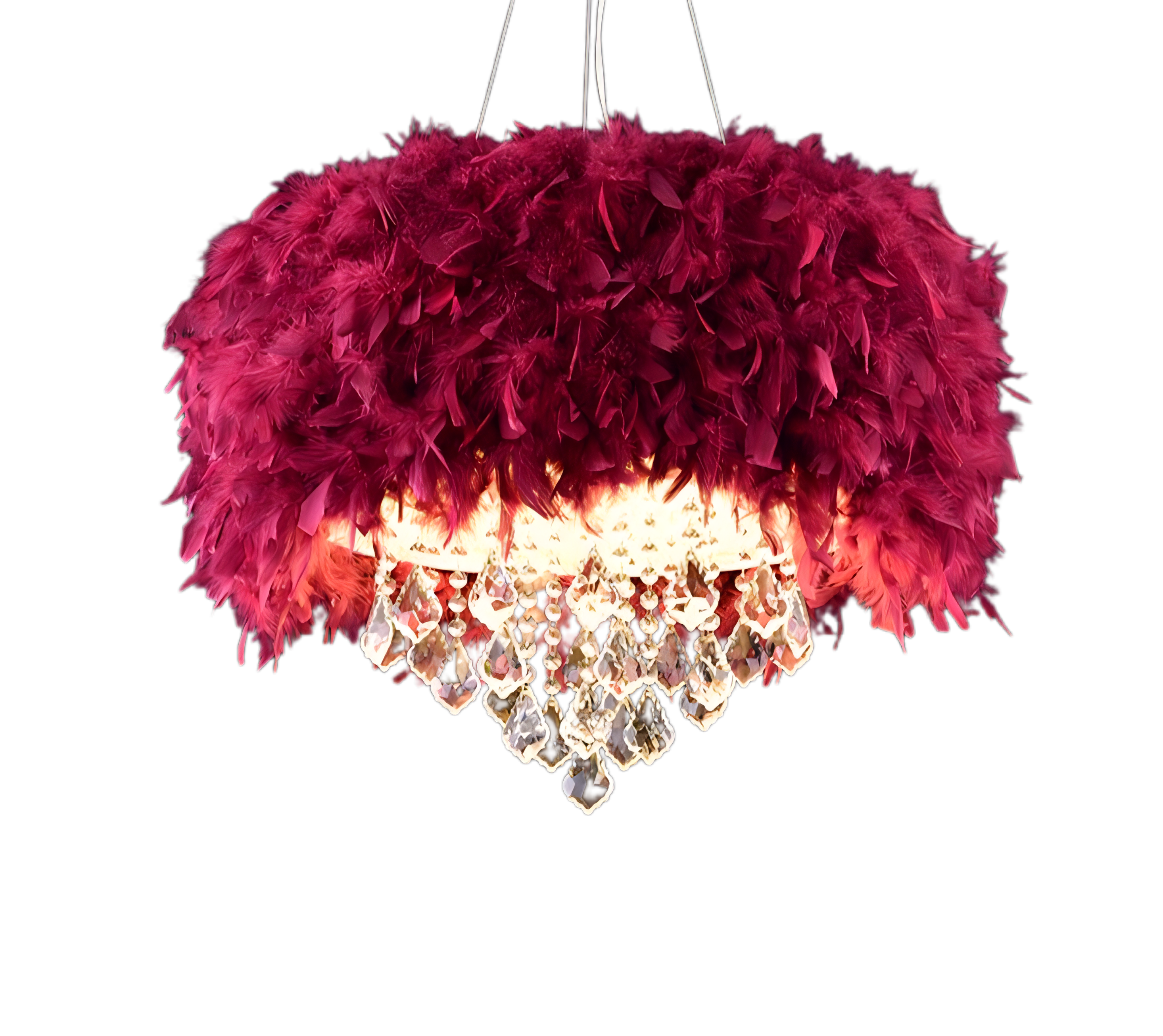 Benedict - Feather Round Hanging Ceiling Chandelier
