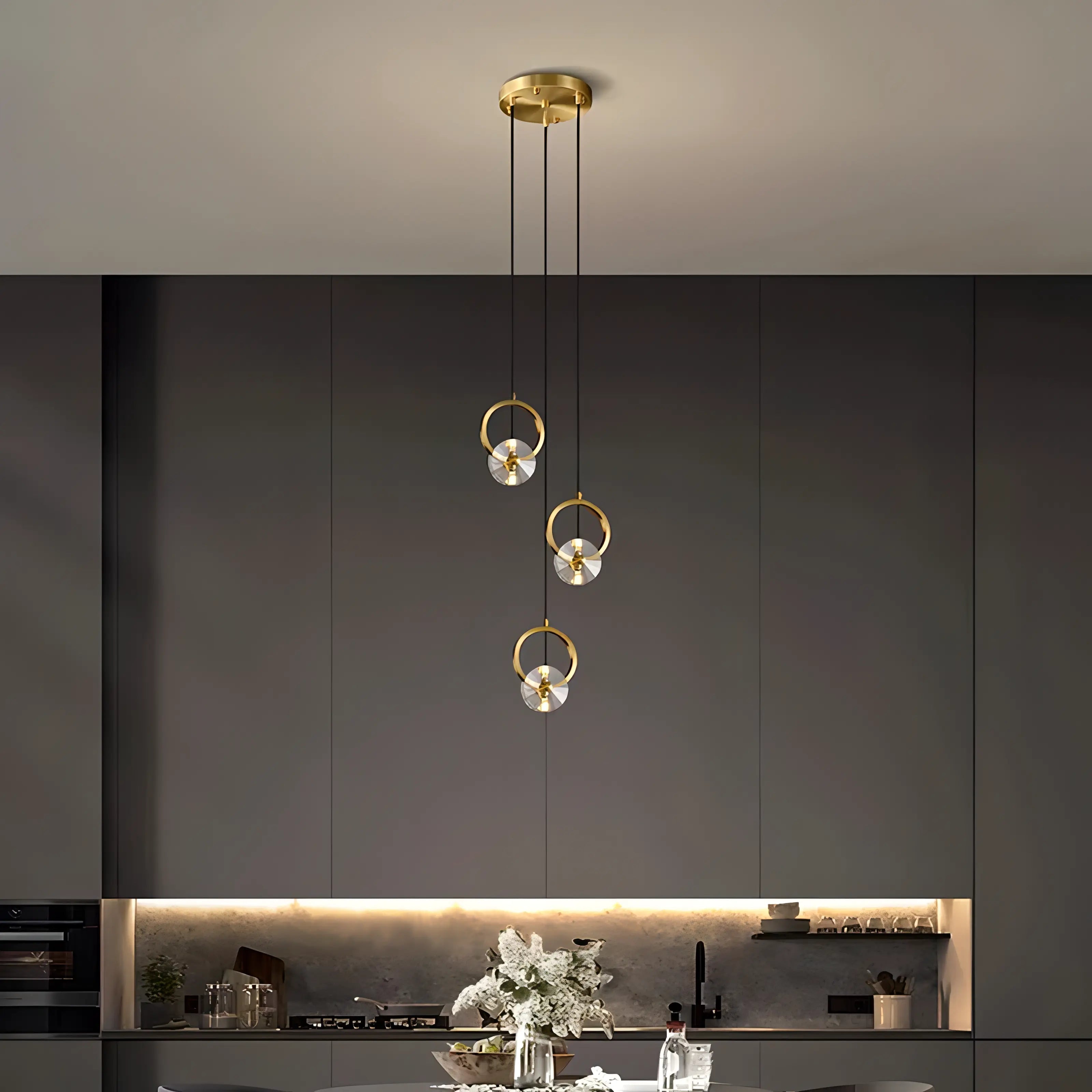 Afrodita - Modern Hanging Round Ring Cluster Ceiling Chandelier