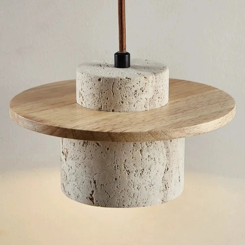 Selina - Brown Stone Round Shade Hanging Pendant Ceiling Light