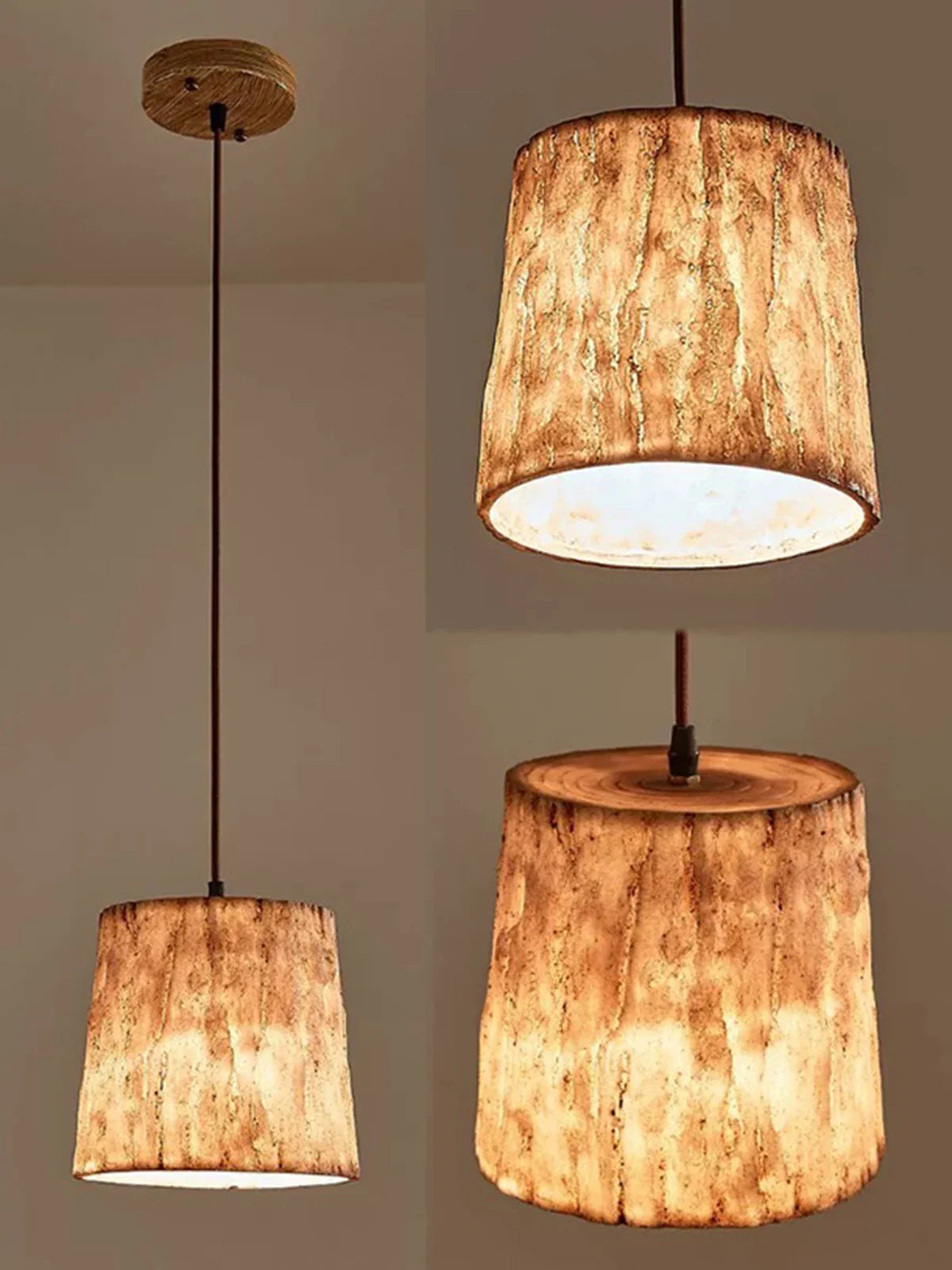 Vanc - Vintage Resin Tree Stump Pendant Ceiling Light