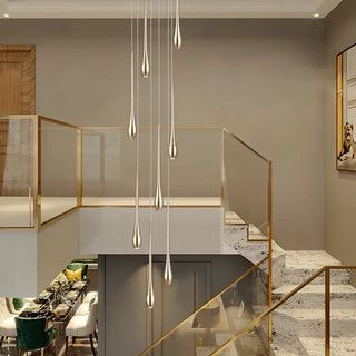 Stefano - Modern Teardrop Gold Ceiling Chandelier
