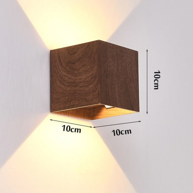 DAYO - Modern Wood Style Up/Down Wall Light Dark Brown