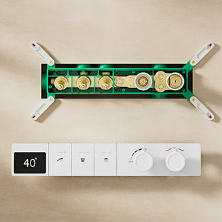 Leyva - Brass Ceiling Mounted Shower System with Dual Hot & Cold Controls