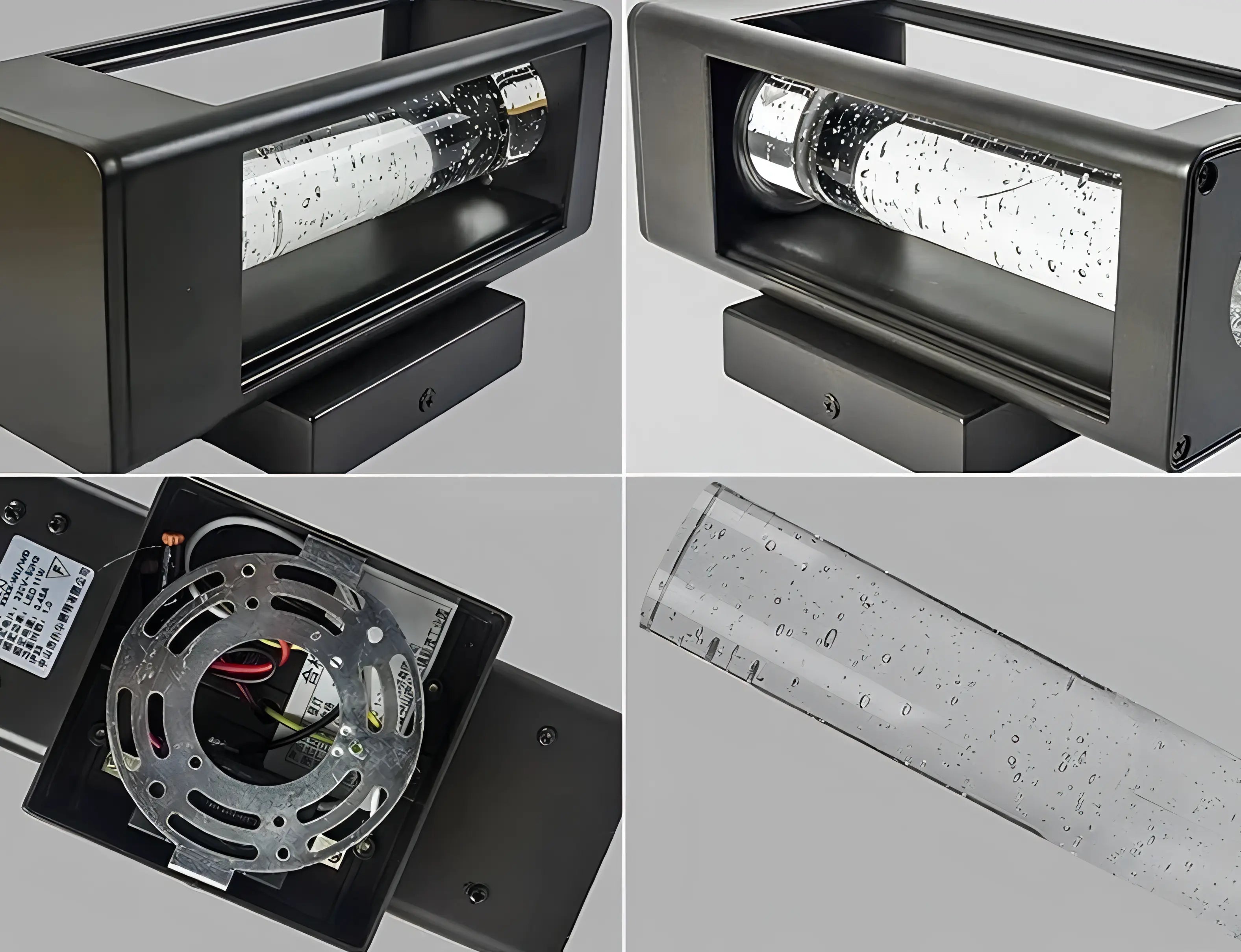 Holland - Black Caged Crystal Bubble Glass Outdoor Wall Light