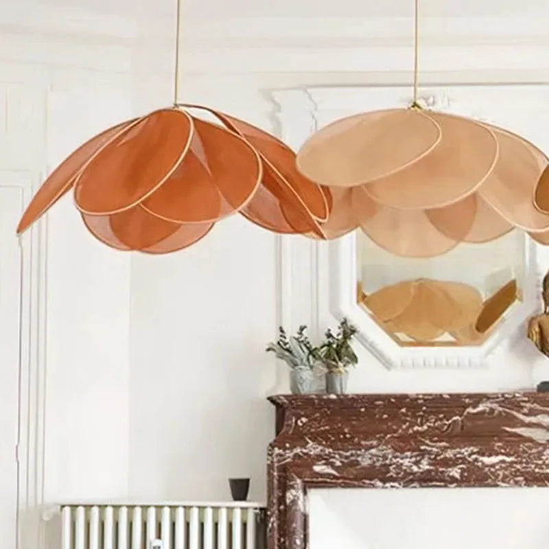 Milana - Fabric Flower Big Shade Hanging Pendant Ceiling Light