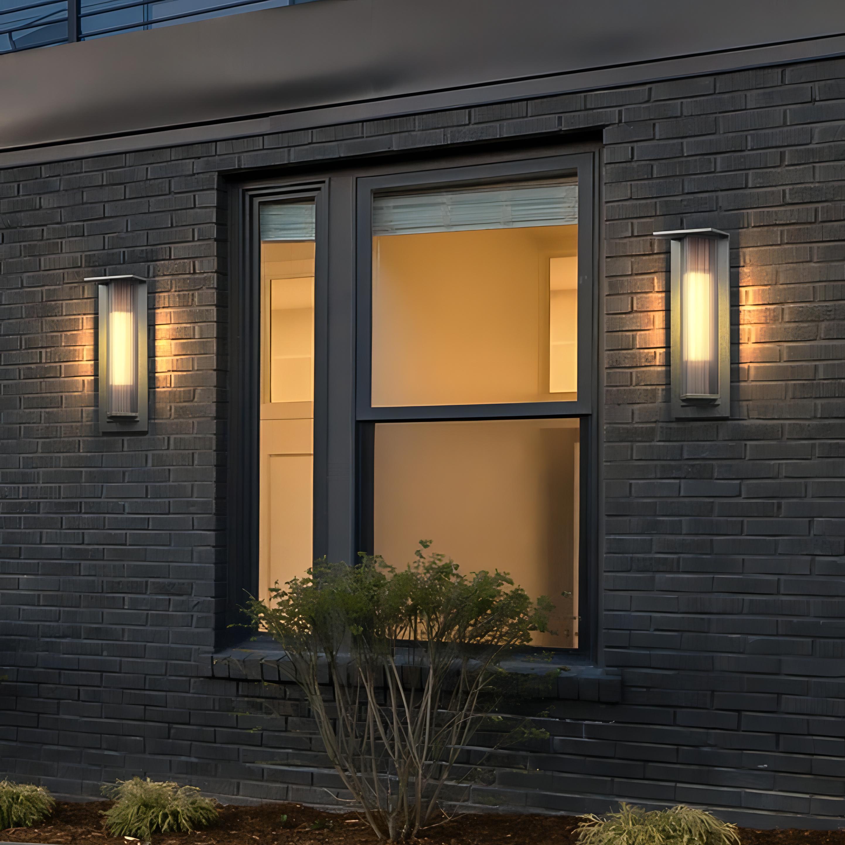 Kalino - Black Modern Patterned Glass Waterproof Outdoor Wall Light