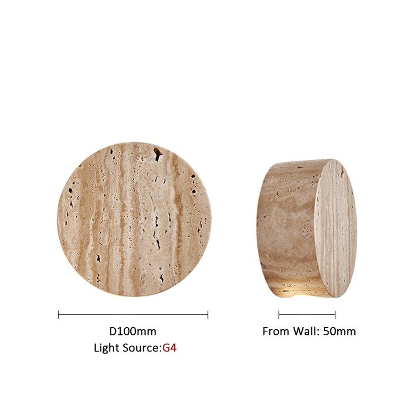 ANNABELINDA - Natural Stone Round Wall Light Downlight