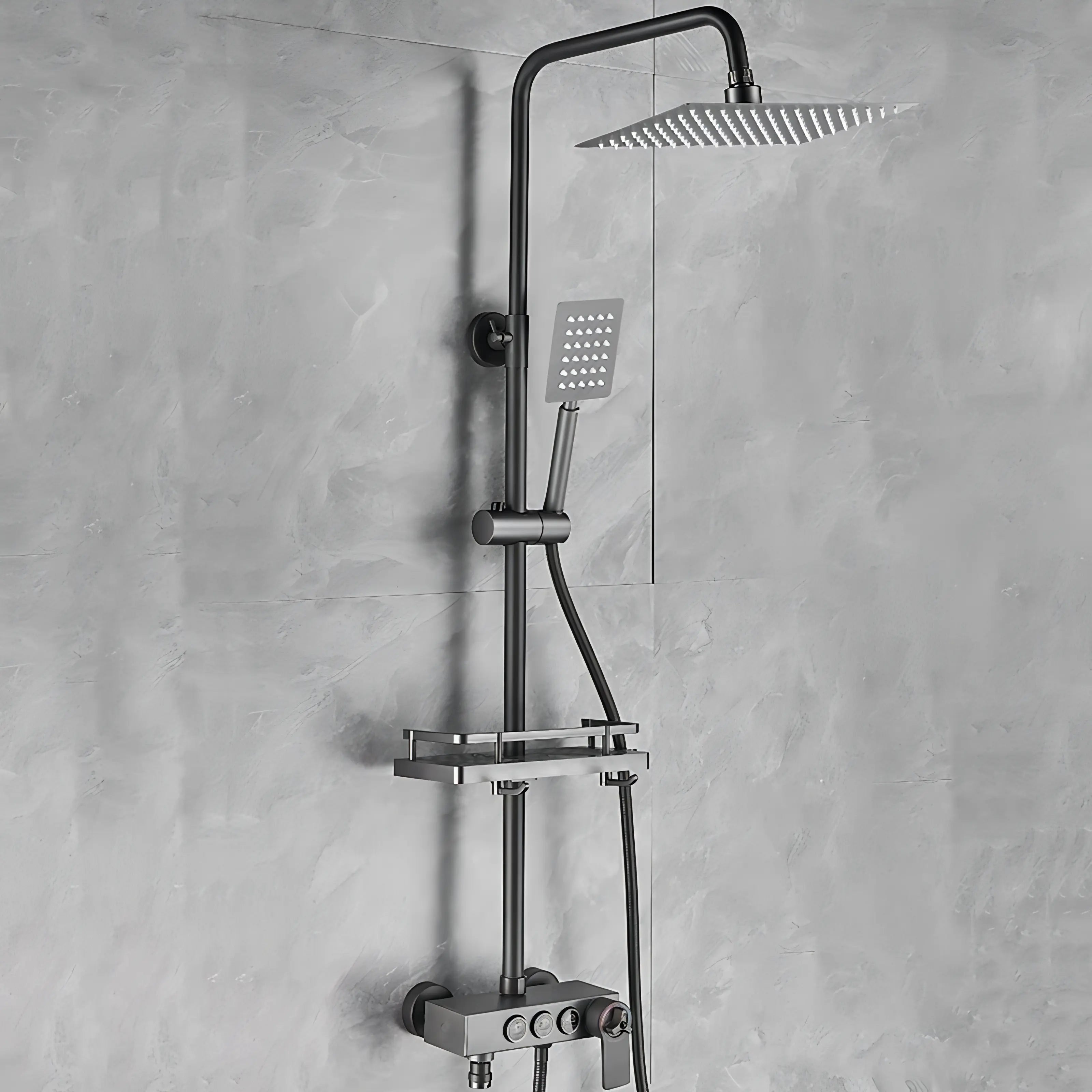 Rangel - Modern Wall Mounted Stainless Steel Shower Set Multi Function Dual Head