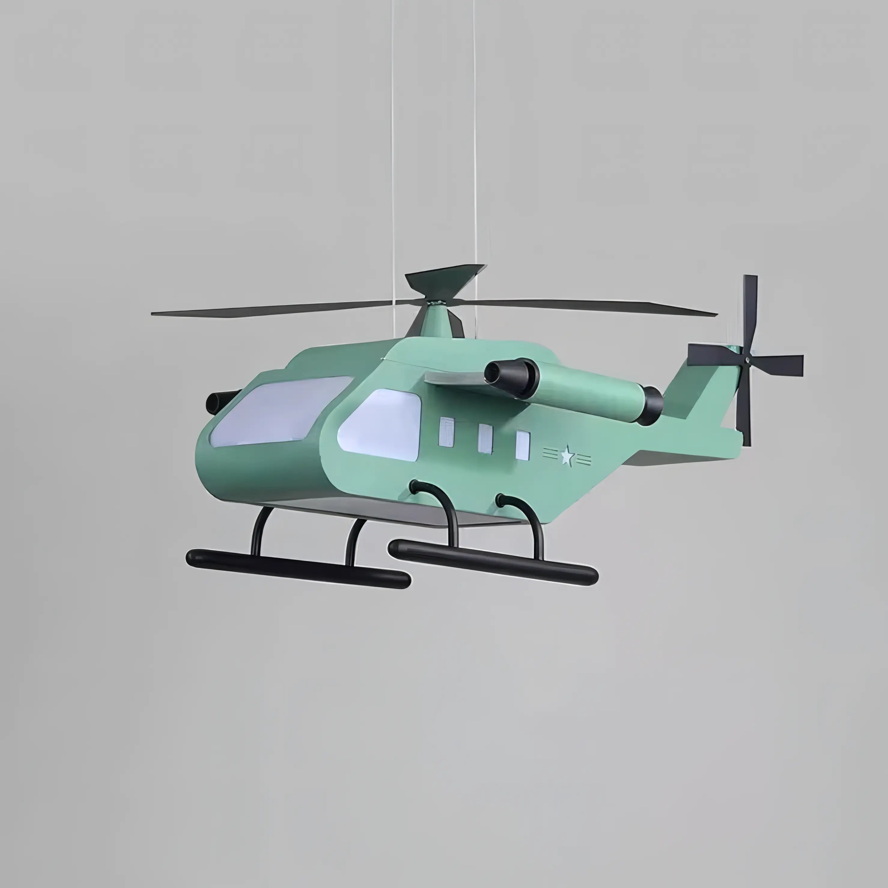Anguiano - Hanging Combat Helicopter Children's Ceiling Light