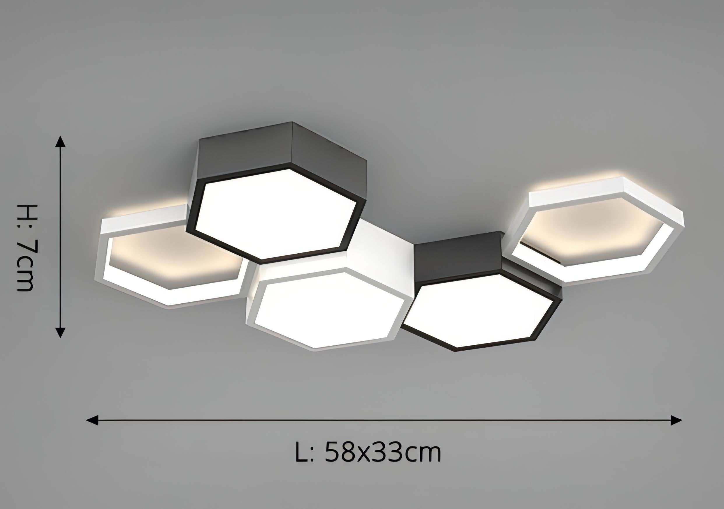 Ignacio - Minimalist Honeycomb Black & White Combination Ceiling Light