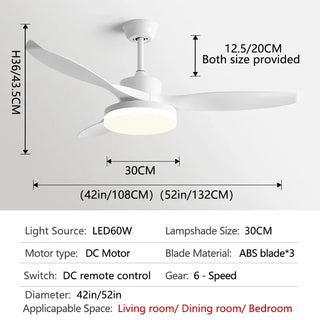 Johana - Modern 3-Blade Ceiling Fan with Integrated Round LED Light
