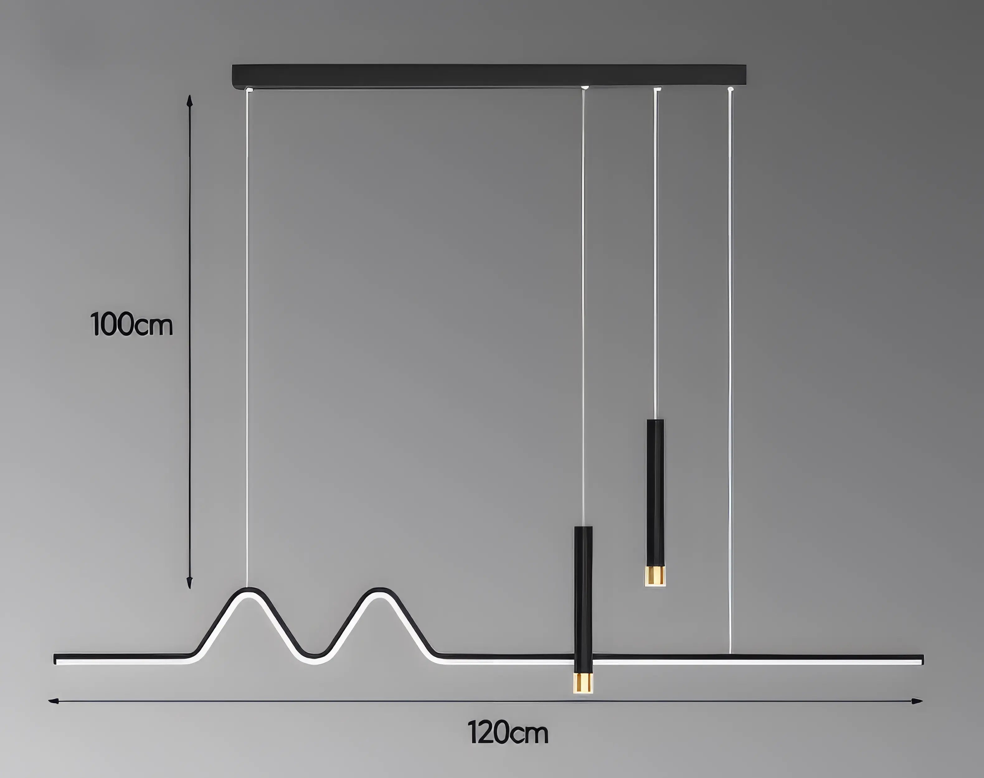Aminta - Long Modern Thin Multi Head Hanging LED Ceiling Light Chandelier