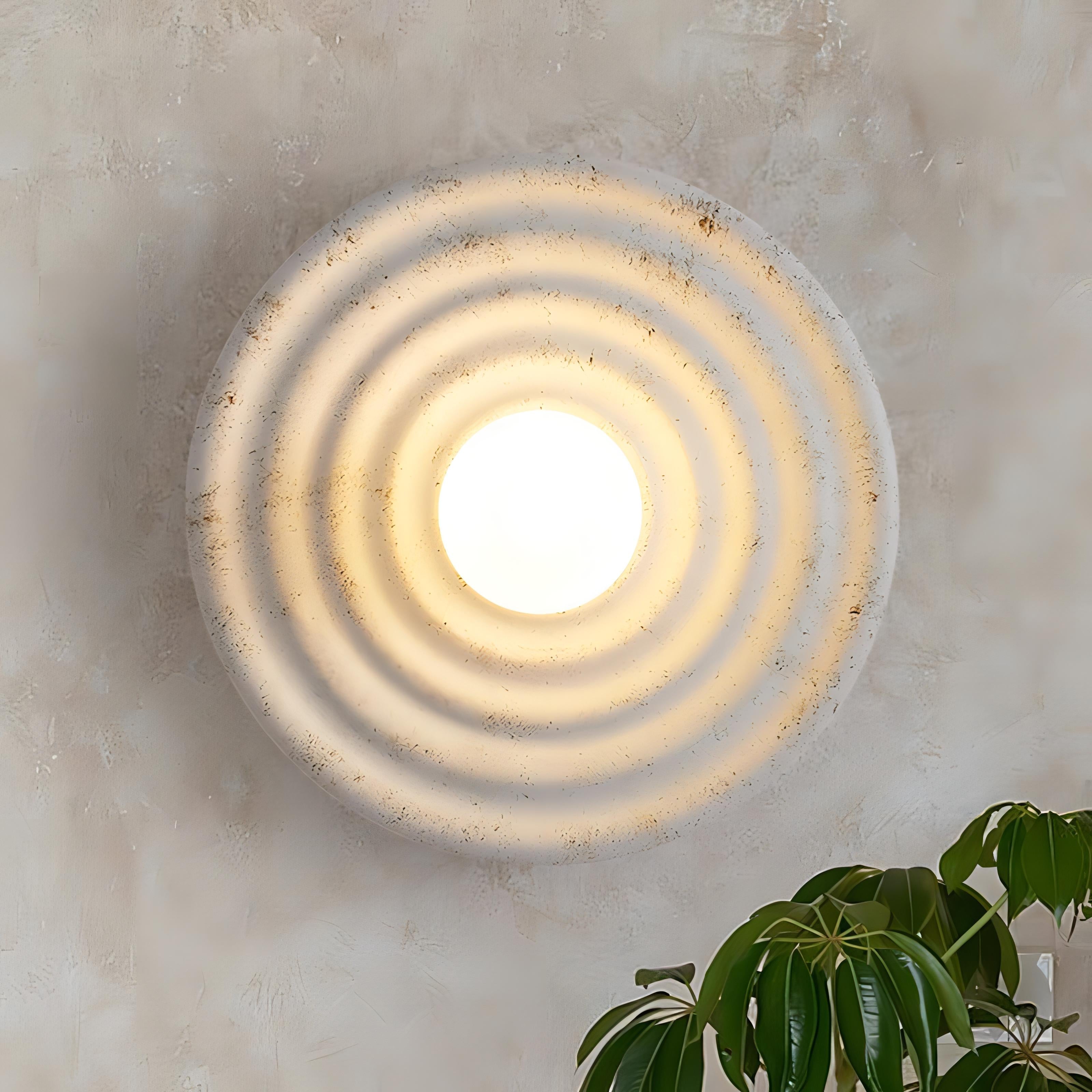 Hamidah - White Wabi-Sabi Round Retro Wall Light