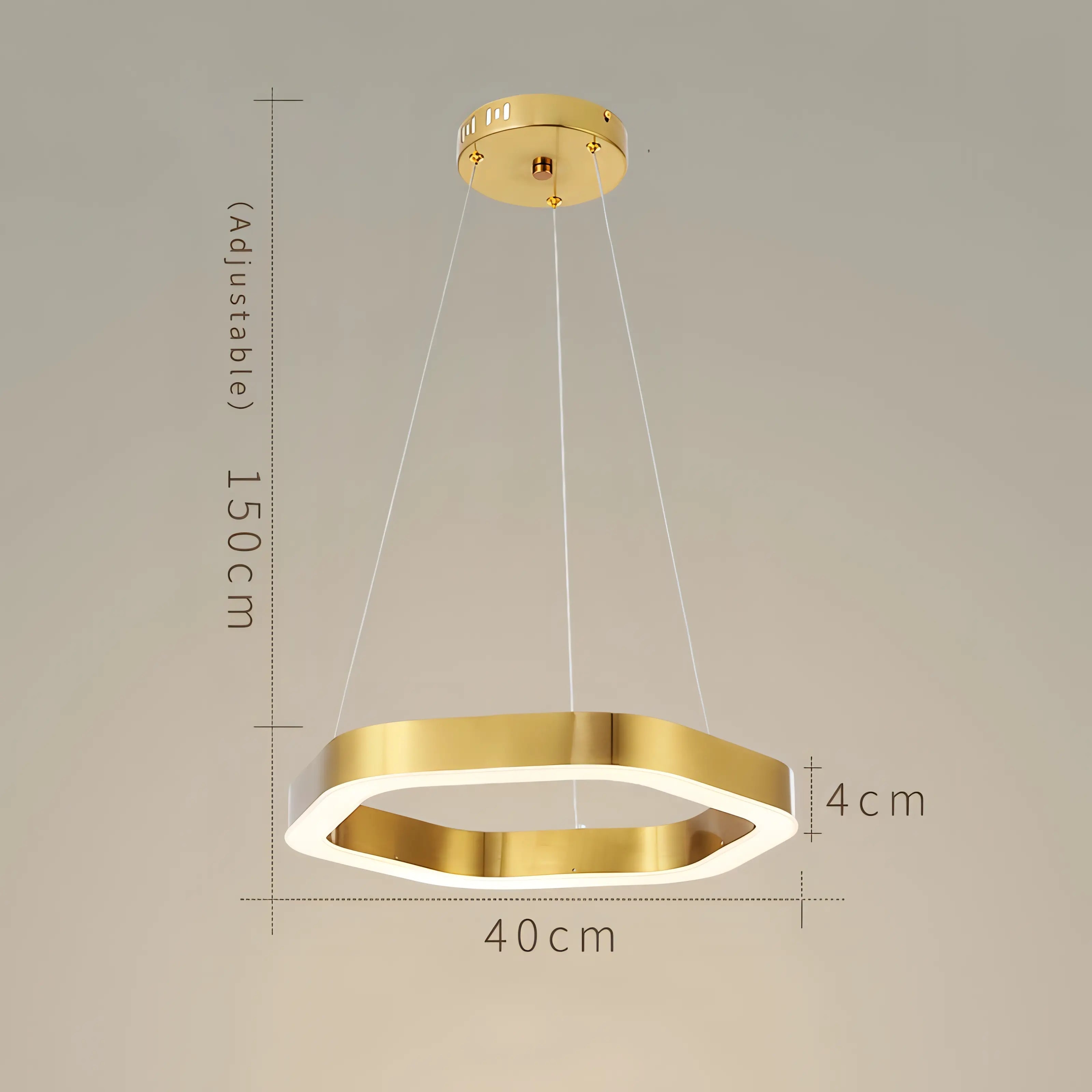 Elouise - Hexagon LED Gold Ceiling Chandelier