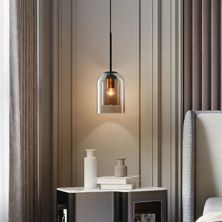 Olivia - Coloured Double Glass Shade Pendant Ceiling Light
