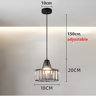 Guillermo - Caged Frame Glass Round Modern Hanging Pendant Ceiling Light