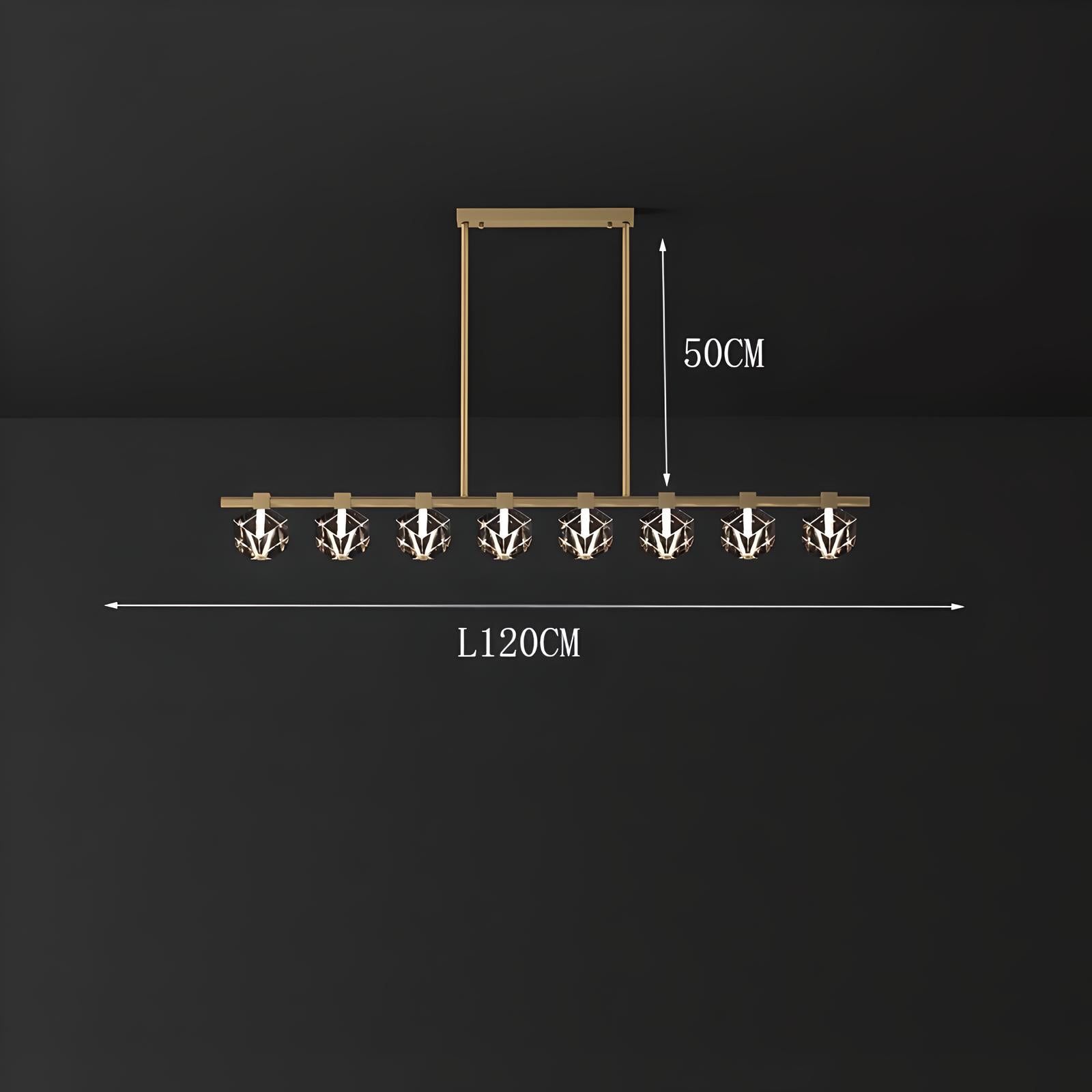 Jelena - Modern Line Crystal Glass Gold Ceiling Light Chandelier