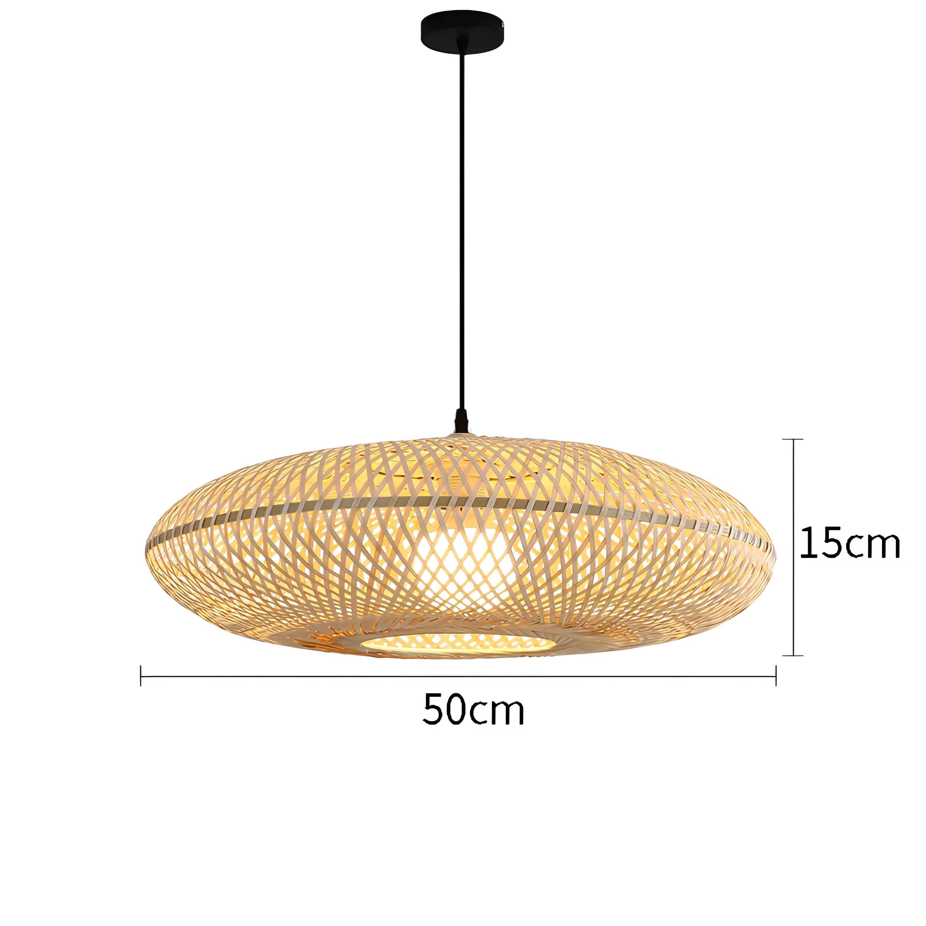 Clemencia - Handmade Rattan Woven Bamboo Oval Hanging Pendant Ceiling Light