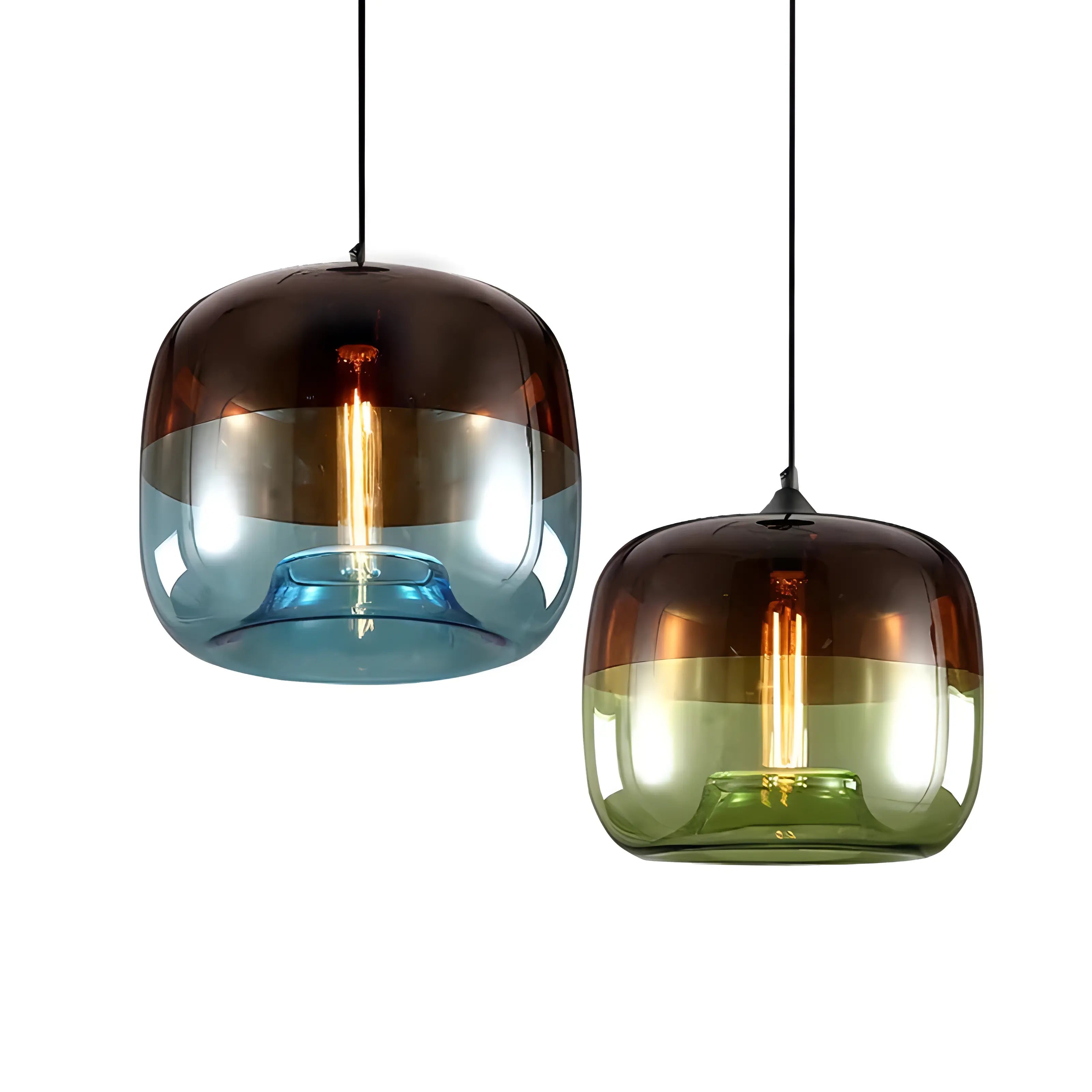 Marilyn - Modern Green And Blue Apple Glass Hanging Pendant Light