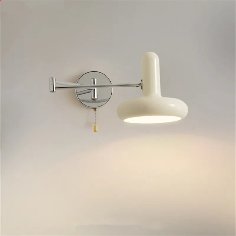 Schwart - Retractable Pull-Switch Modern White Wall Light