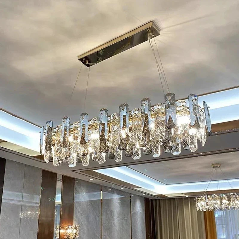 Schmitt - Crystal Hanging Modern Chrome Ceiling Light Chandelier