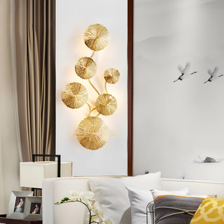 Dilan - Gold Multi Head Patterned Leaf Wall Light