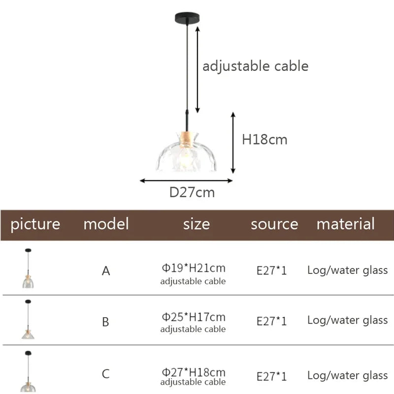 Chana - Modern Round Glass Hanging Pendant Ceiling Light