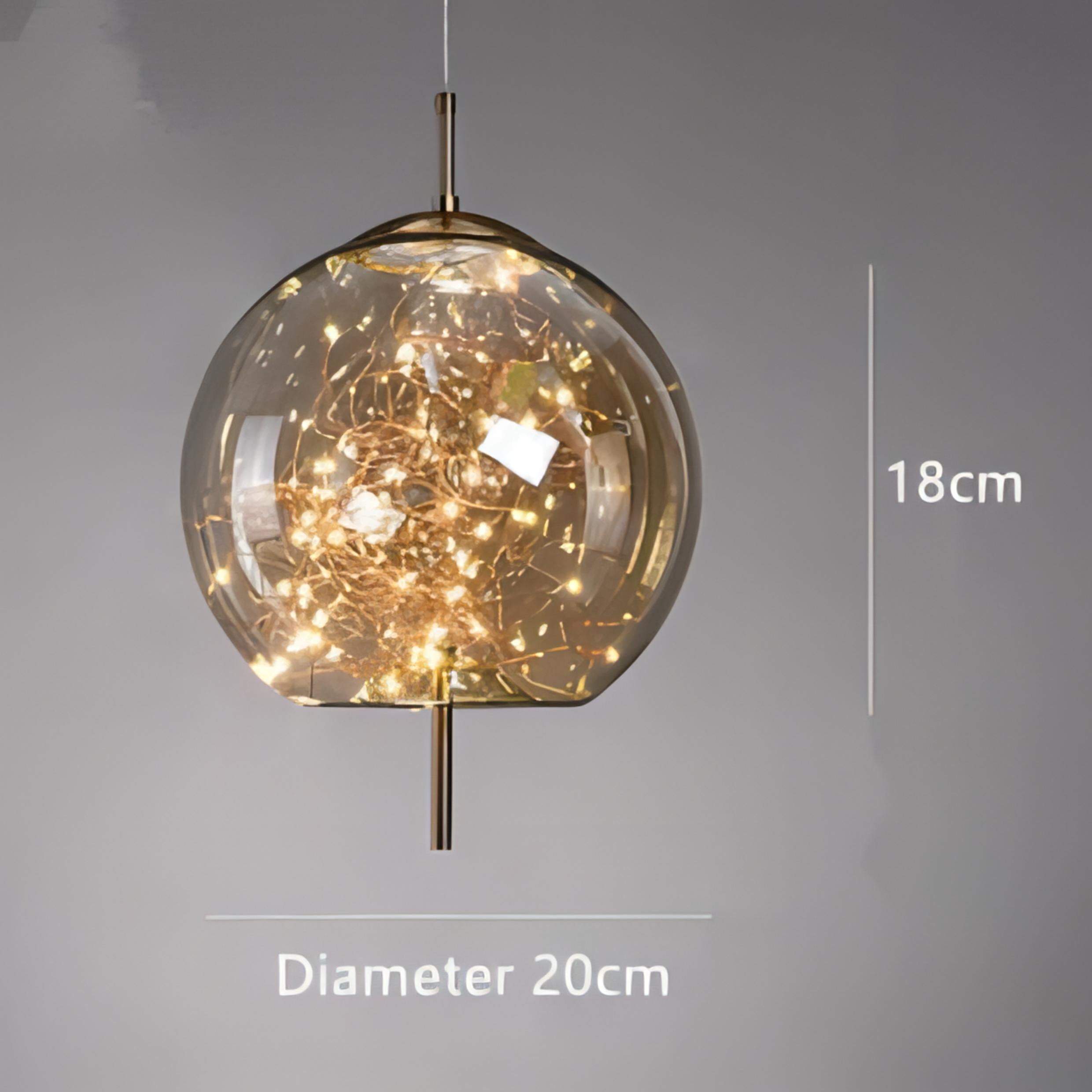 Zev - Coloured Glass Hanging Dome Burst Star Pendant Ceiling Light