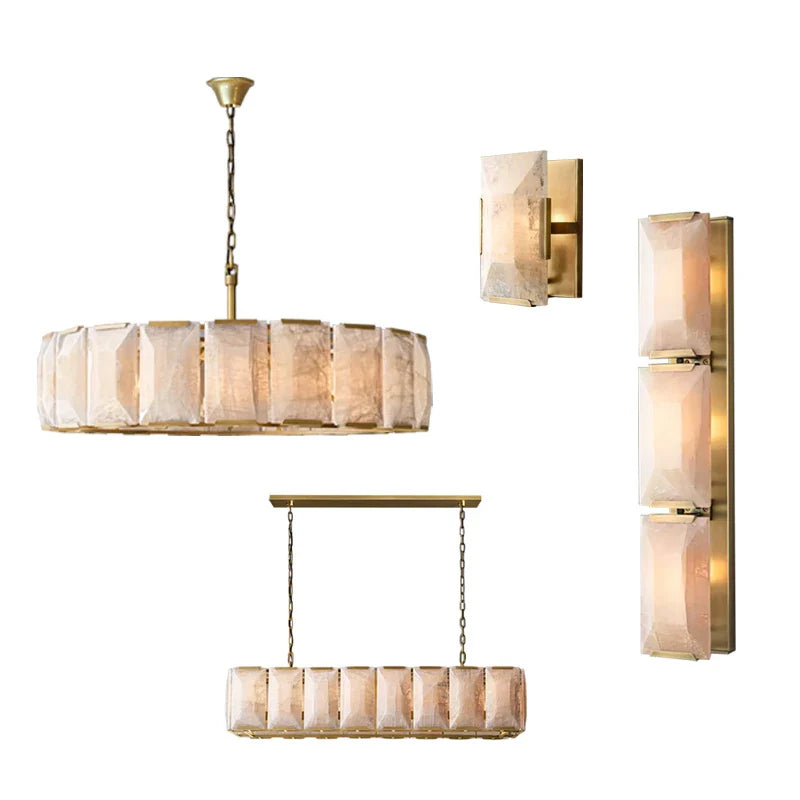 Naitis - Retro Vintage Marble Shade Ceiling Light Chandelier