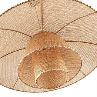 Ildo - Rattan Pendant Tiered Shade Ceiling Light
