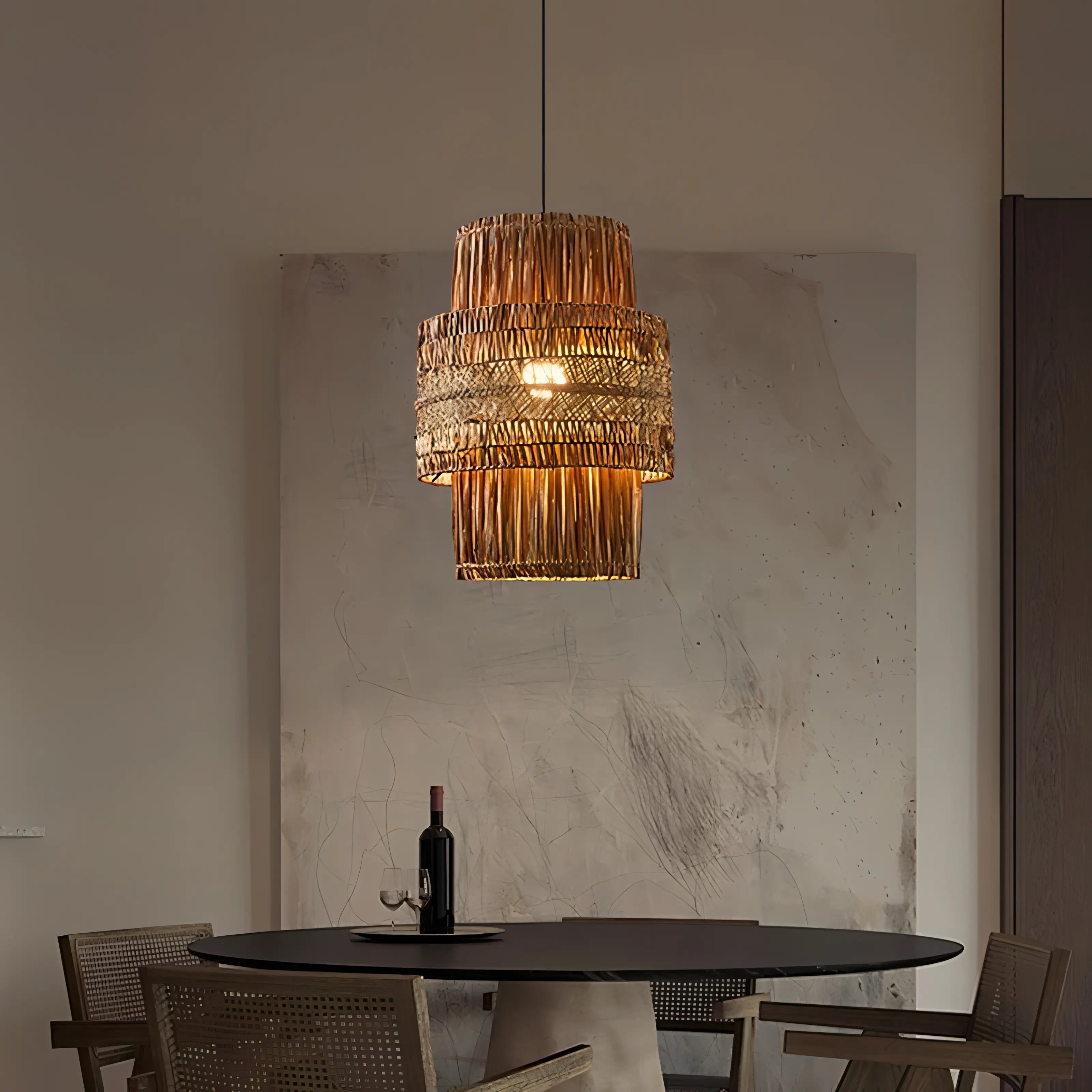 Bowman - Hand-Woven Wicker Pendant Ceiling Light