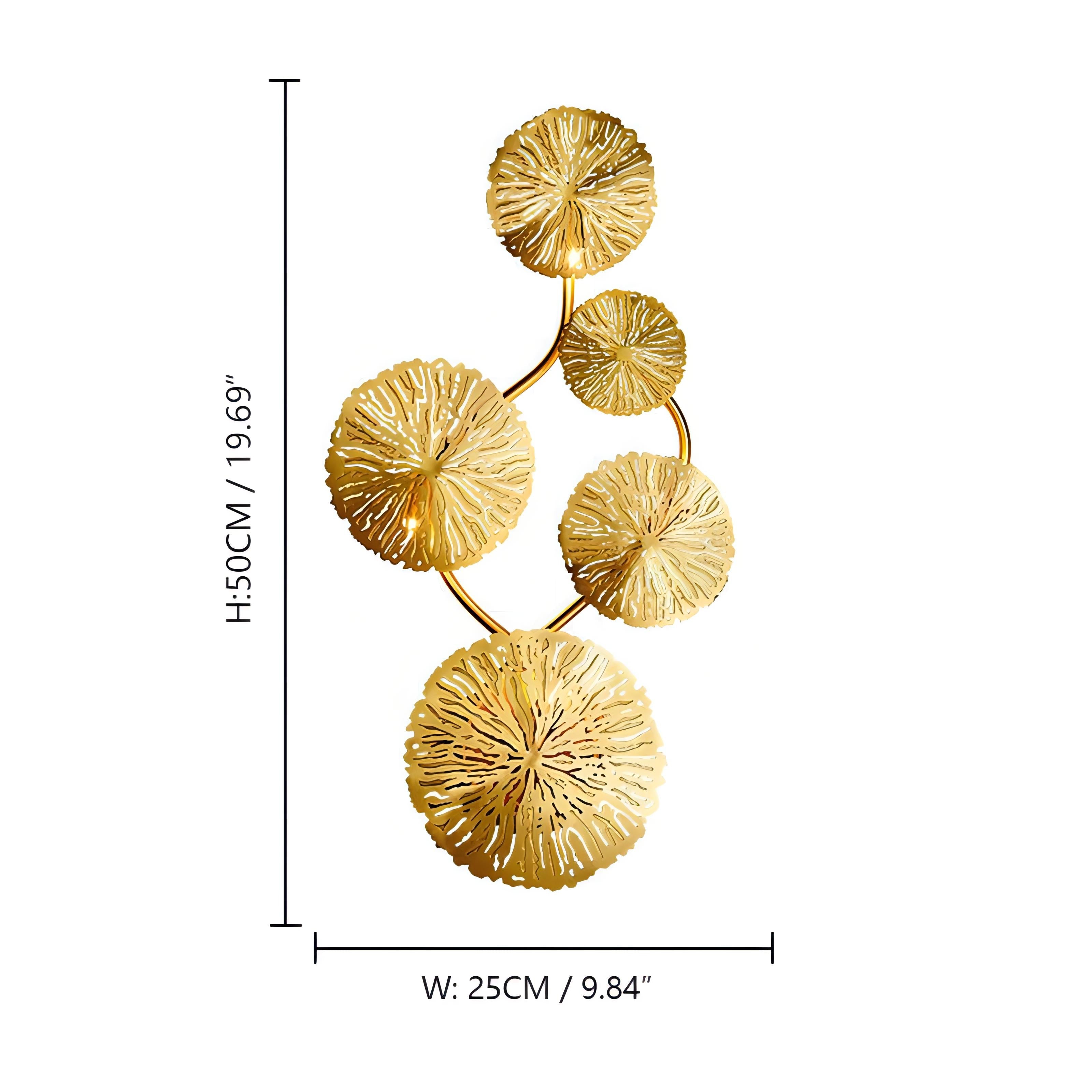 Dilan - Gold Multi Head Patterned Leaf Wall Light